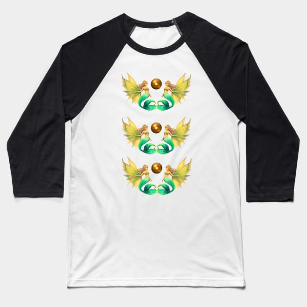 Fairies and Mermaids Baseball T-Shirt by MGRCLimon